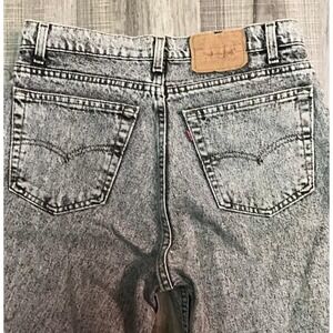 Vintage Levis 550 Relaxed Fit Black Acid Wash Jeans Mens 33x36 Made in USA 90's